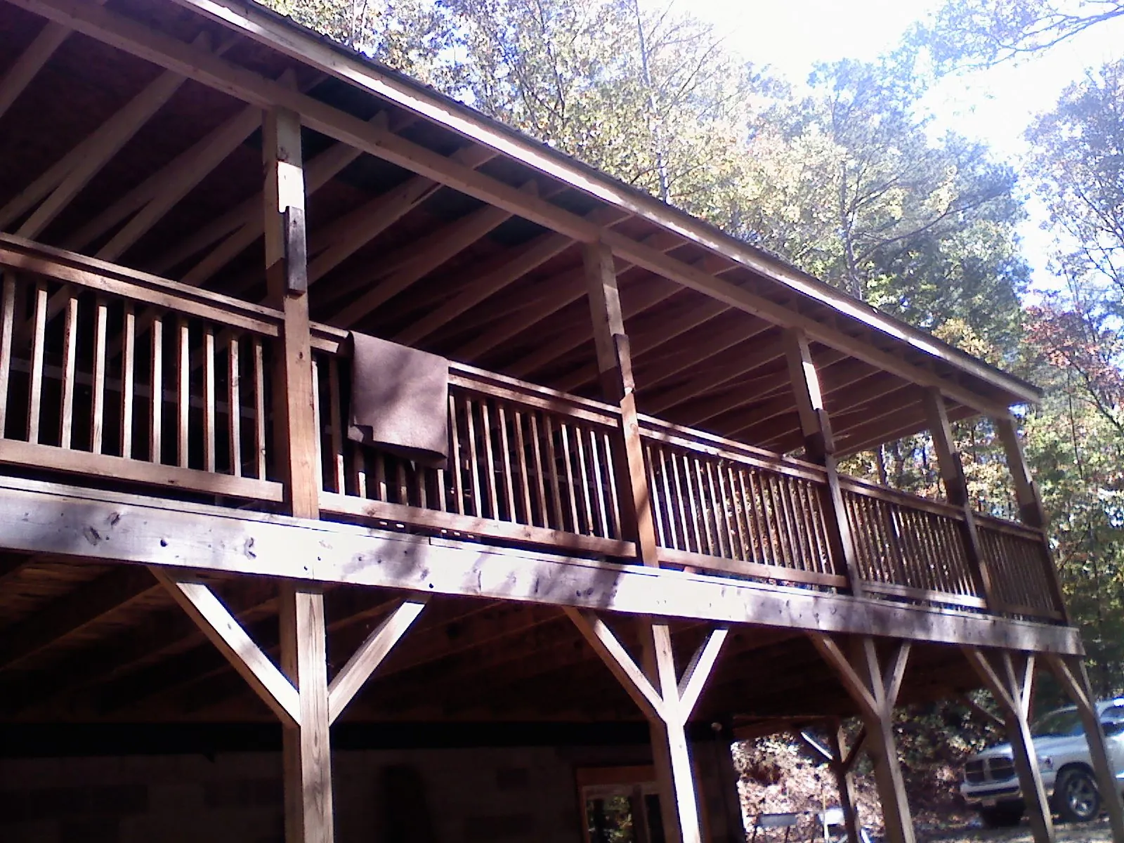 Timber framing under a new elevated porch and deck — Roof Leak Repair in Hallsboro by Roofing Brothers
